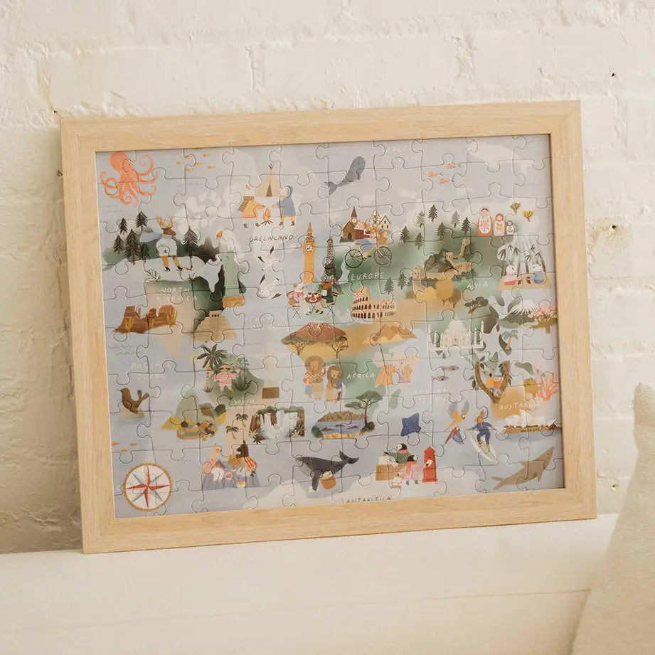 Once Upon a Puzzle - Around the World! A Look & Find Adventure 100 Piece