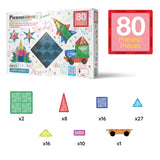 PicassoTiles Magnetic Tile Building Set 80pc