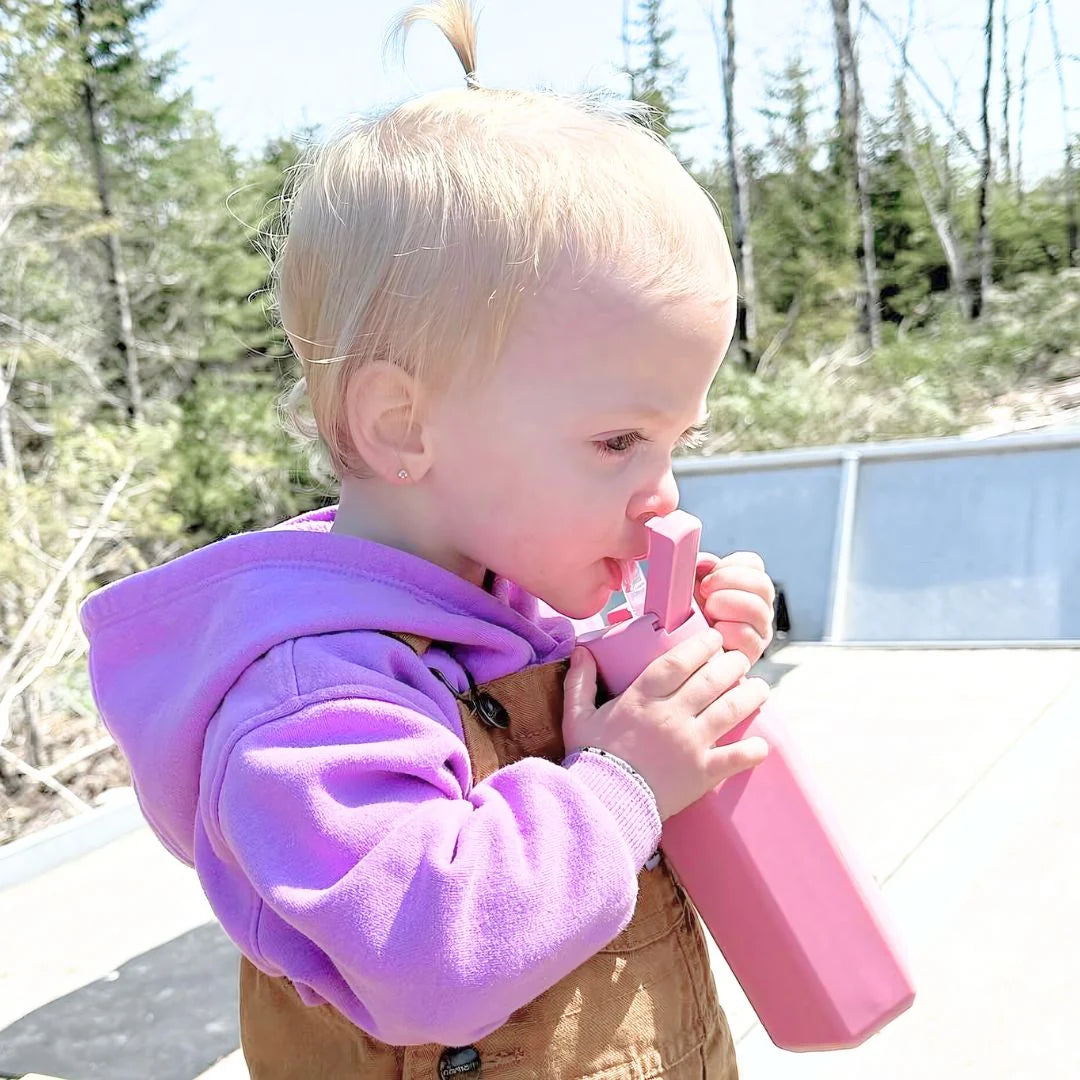 Kids Silicone Water Bottle - Almond