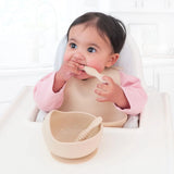 Suction Bowl & Training Spoons - Almond