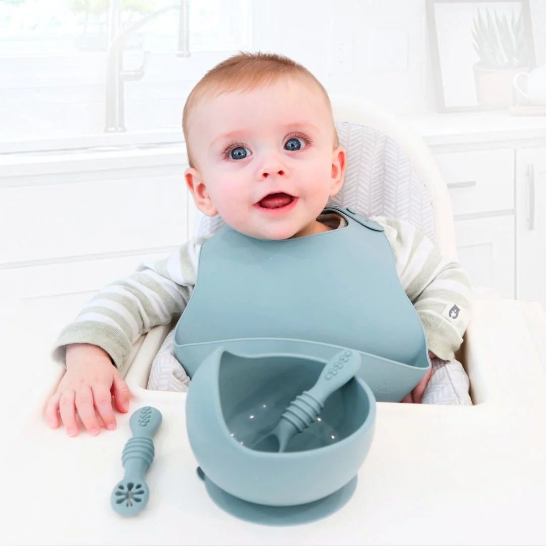 Suction Bowl & Training Spoons - Sage