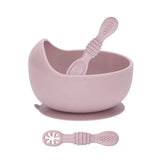 Suction Bowl & Training Spoons - Dusty Pink