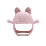 Cat Silicone Teething Mitt - Dusty Pink