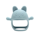 Cat Silicone Teething Mitt - Dusty Blue