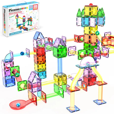 PicassoTiles Magnetic Marble Run Set 100pc