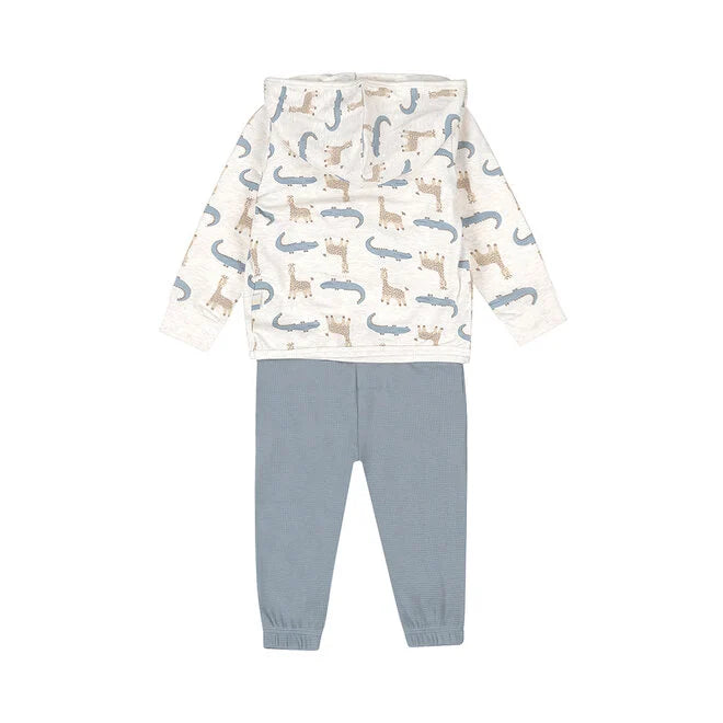 Dirkje Boys' Baby Set Shirt Trousers Cardigan Off-White Blue
