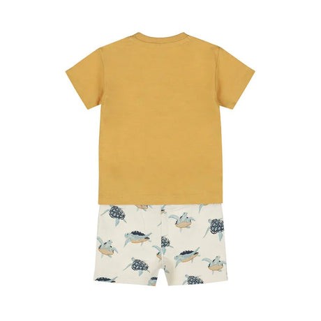 Dirkje Boys' Set Shirt Shorts Off-White Camel Turtle
