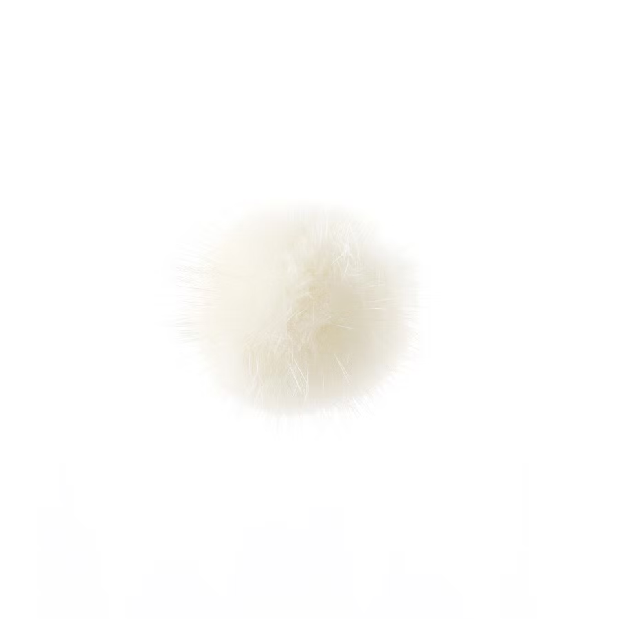 Small Puff Hair Clip - Antique White