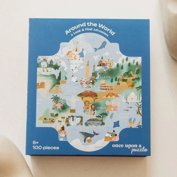 Once Upon a Puzzle - Around the World! A Look & Find Adventure 100 Piece