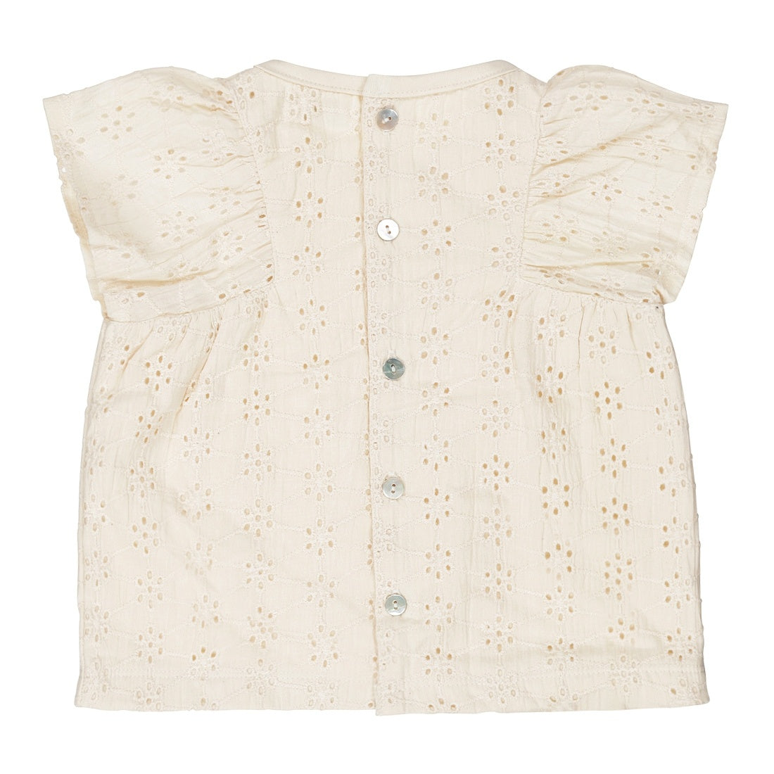Dirkje baby blouse short sleeve off white embroidery