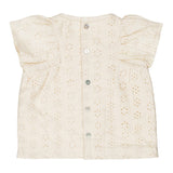 Dirkje baby blouse short sleeve off white embroidery