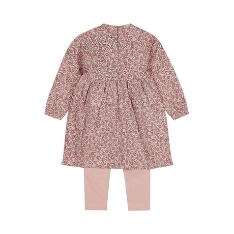Dirkje girls' baby set dress leggings soft pink flowers