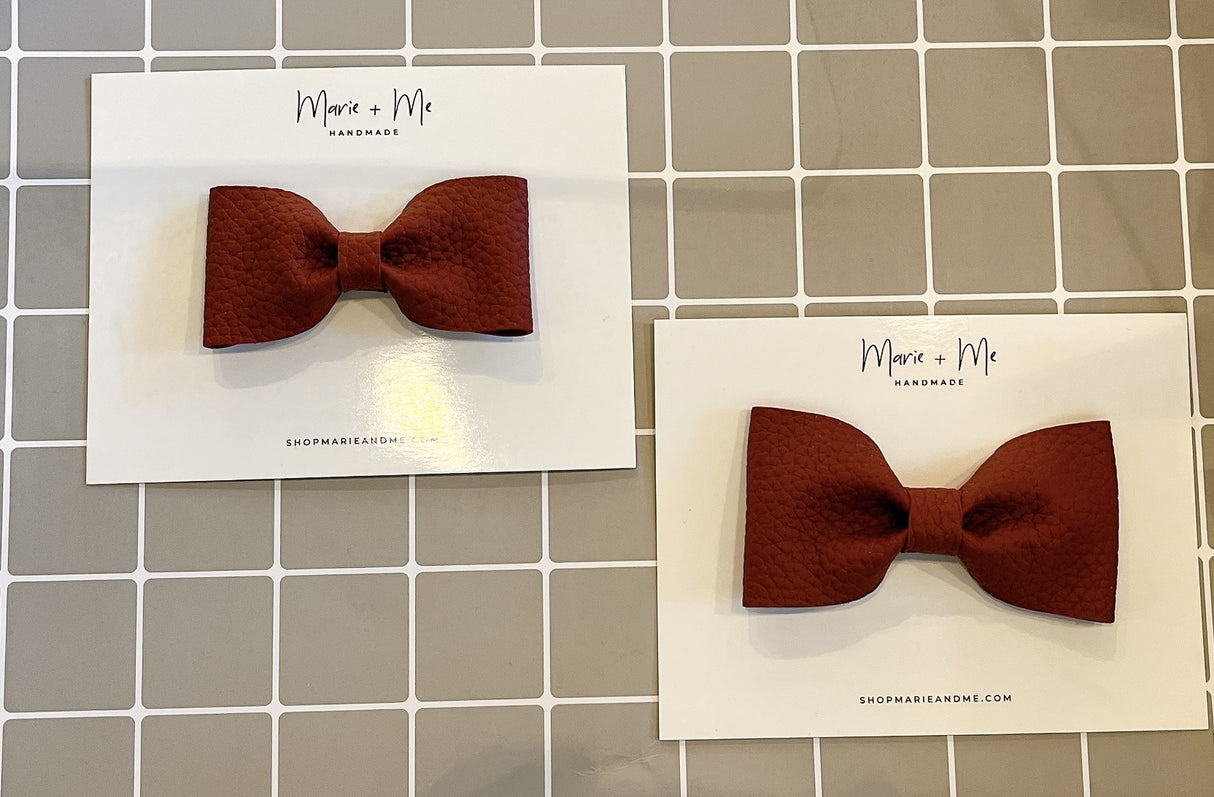 Marie + Me Bow Tie Clip On - Drak Red