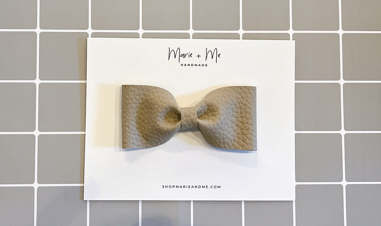 Marie + Me Bow Tie Clip On - Taupe