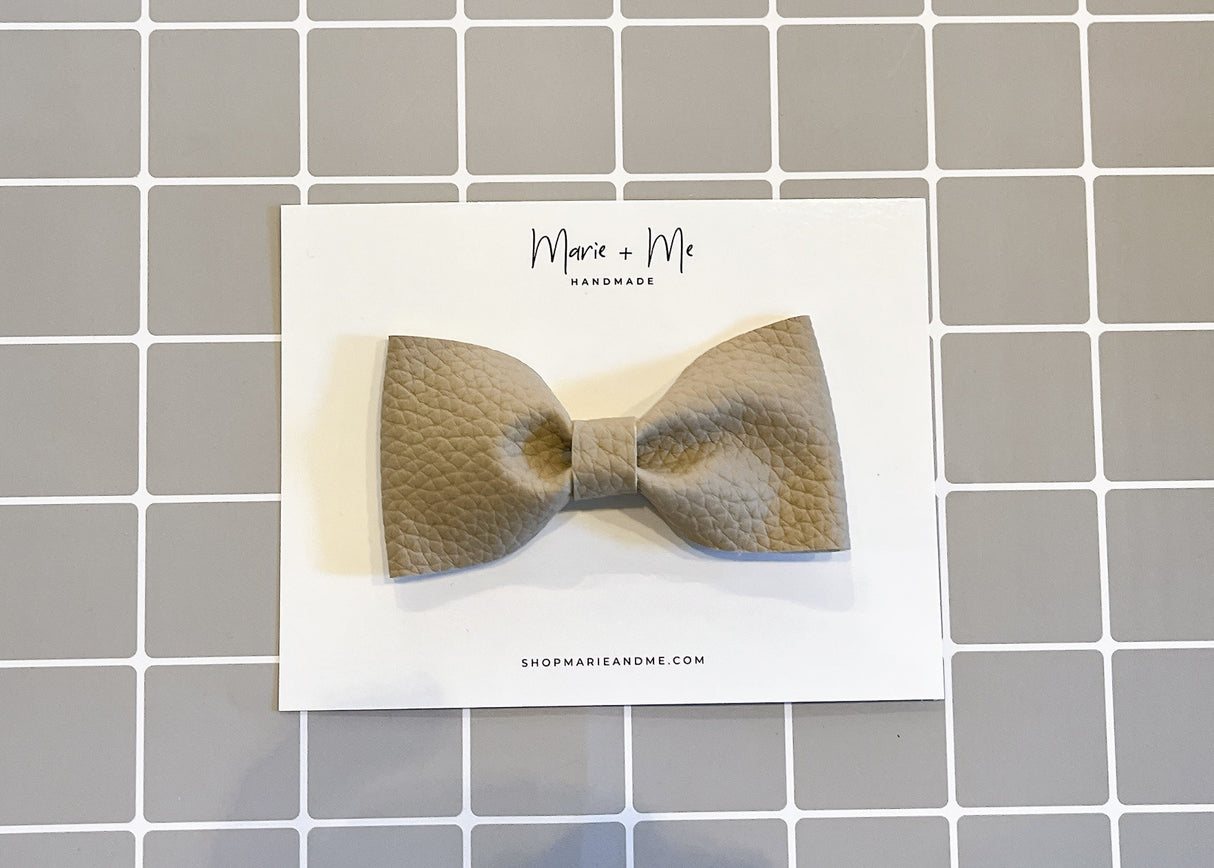 Marie + Me Bow Tie Clip On - Taupe
