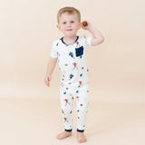 Kyte baby short sleeve pajamas in Football