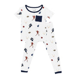 Kyte baby short sleeve pajamas in Football