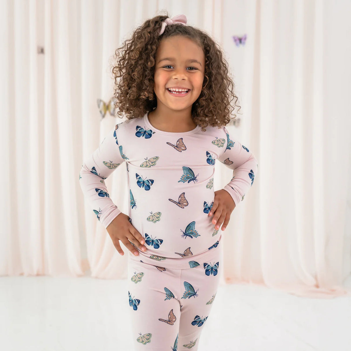 Kyte baby Long Sleeve Pajamas in Blush Butterfly