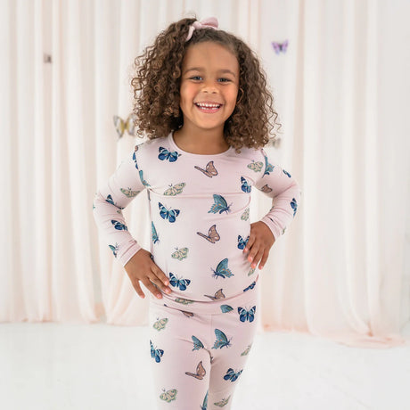 Kyte baby Long Sleeve Pajamas in Blush Butterfly