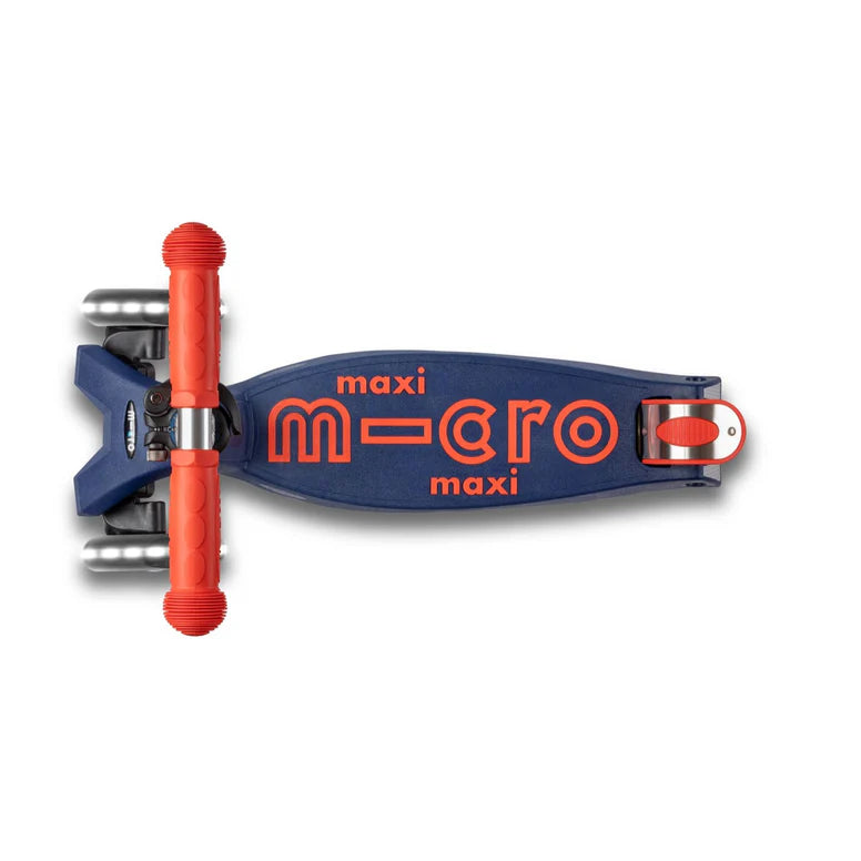 Micro Maxi Foldable LED Scooter - Navy Orange