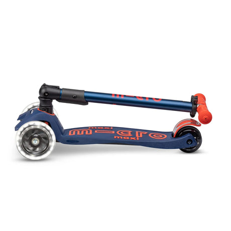 Micro Maxi Foldable LED Scooter - Navy Orange – Mini Wonders Canada