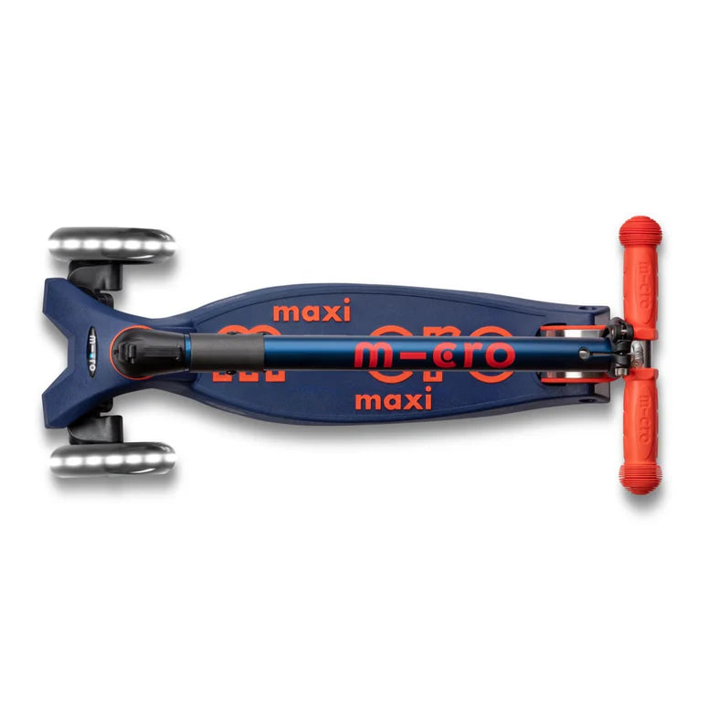 Micro Maxi Foldable LED Scooter - Navy Orange