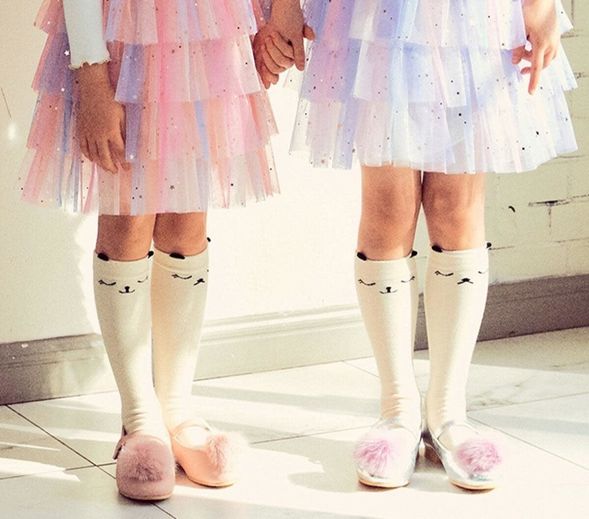 PH Sad/Happy Kneehigh Socks (Ivory)