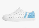 Native Jefferson Block Shoes - Shell White/ Shell White/ Sky Stripe Block