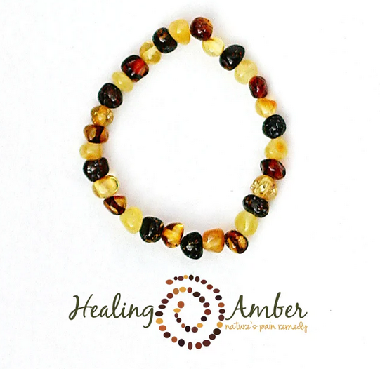 Healing Amber Multi-Circle-6.5in-bracelet(stretch)