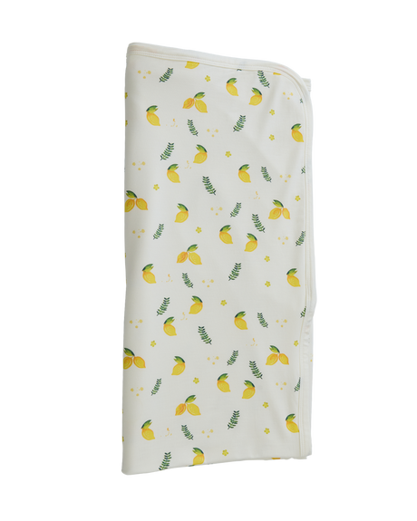 Blara Organic Lemon Print Blanket 100x100cm