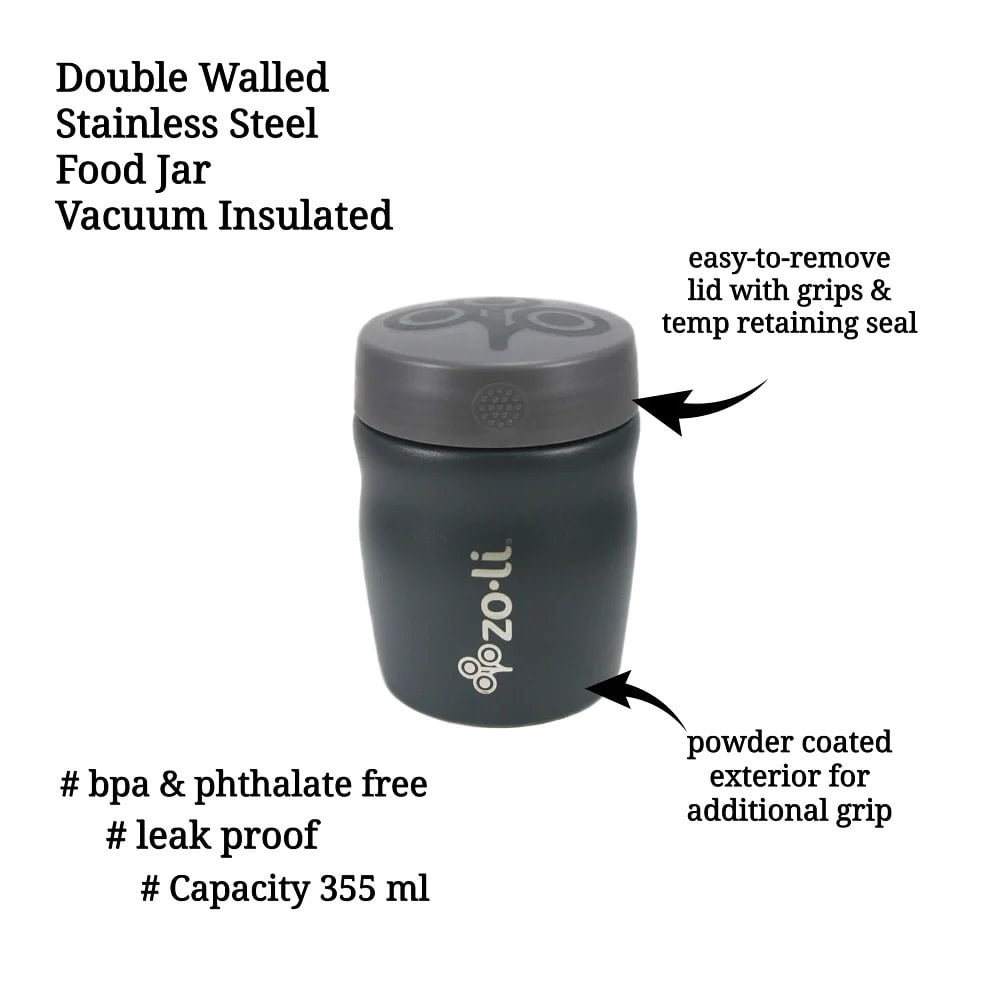 Zoli Pow Dine Food Container Grey